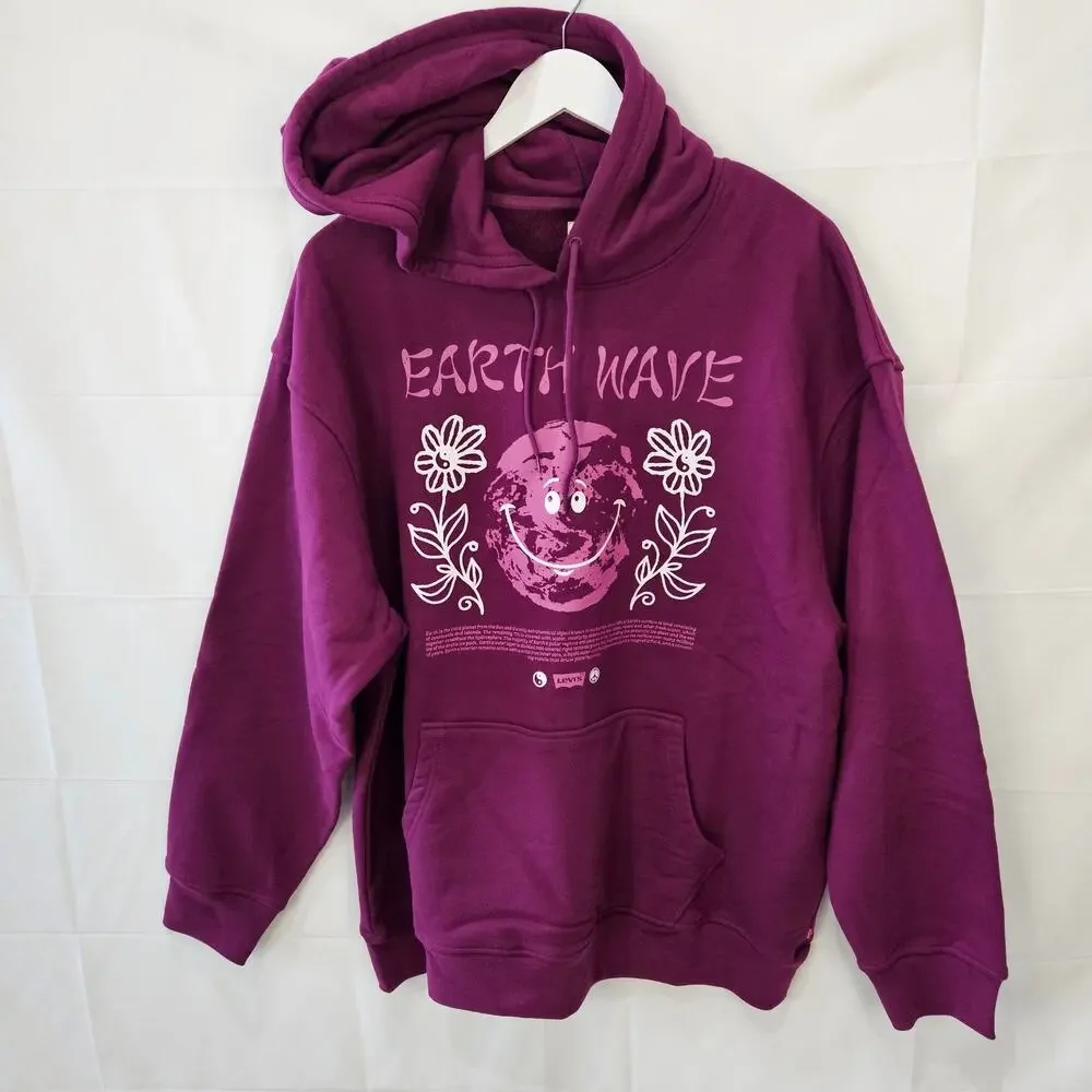 Levi's Men's Purple Earth Wave Pullover Sweatshirt Relaxed Fit Size Large